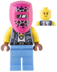 LEGO® Minifigurák Mech-Max - Custom Car Garage Mechanic, Sand Blue Vest, Medium Blue Legs, Black Helmet, Magenta Weldi cty1539 (cty1539)