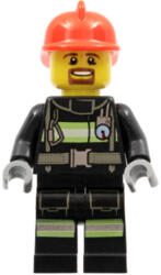LEGO® Minifigurák Fire - Reflective Stripes with Utility Belt, Red Fire Helmet, Brown Goatee cty0966 (cty0966)