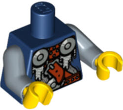 LEGO® Alkatrészek (Pick a Brick) Sötétkék Minifigura Felsőrész Szakadt Láncing Festéssel 4276777 (4276777)