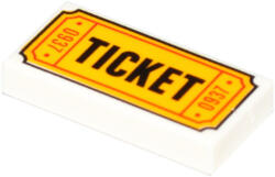 LEGO® Alkatrészek (Pick a Brick) Fehér 1x2 csempe ticket felírattal 6192534 (6192534)