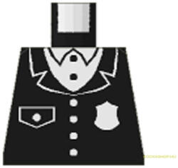 LEGO® Alkatrészek (Pick a Brick) Fekete Sheriff Minifig felsőrész, kar nélkül 973pb91 (973pb91)