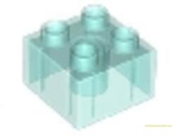 LEGO® Alkatrészek (Pick a Brick) Áttetsző Világoskék 2x2 DUPLO Kocka Elem 343700 (343700)