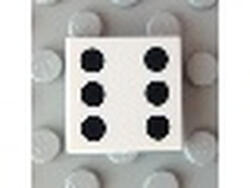 LEGO® Alkatrészek (Pick a Brick) Fehér 2 x 2 csempe, 6 pöttyös mintával 4556011 (4556011)