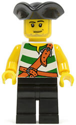 LEGO® Minifigurák Kalóz - Fehér-Zöld Csíkos Trikóban pi106 (pi106)