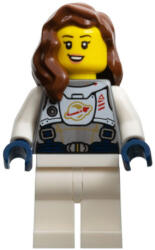 LEGO® Minifigurák Astronaut - Female, Flat Silver Spacesuit with Harness and White Panel with Classic Space Logo, Redd twn411 (twn411)