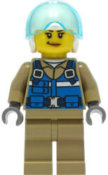 LEGO® Minifigurák Wildlife Rescue Pilot - Female, Blue Vest, White Helmet, Dark Tan Legs, Smirk cty1307 (cty1307)