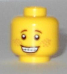 LEGO® Alkatrészek (Pick a Brick) Sárga Minifigura Fej Mosolygós, Fogszabályzós Arccal 3626cpb1177 (3626cpb1177)