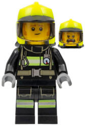 LEGO® Minifigurák Fire - Fireman Clemmons, Reflective Stripes with Utility Belt, Black Legs, Neon Yellow Fire Helmet, cty1358 (cty1358)