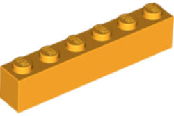 LEGO® Alkatrészek (Pick a Brick) Világos narancssárga 1X1X6 Elem 6186542 (6186542)