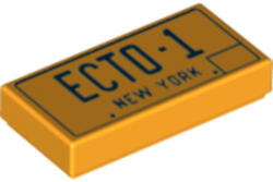 LEGO® Alkatrészek (Pick a Brick) Világos Narancssárga 1x2 Csempe ECTO-1 Festéssel 6092269 (6092269)