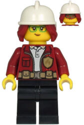 LEGO® Minifigurák Fire Chief, Female - Freya McCloud, Dark Red Jacket, Black Legs, White Fire Helmet, Dark Red Hair cty1211 (cty1211)