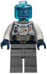LEGO® Minifigurák Cyber Drone Robot - Flat Silver Spacesuit with Harness and White Panel with Classic Space Logo, Tran twn401 (twn401)