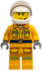 LEGO® Minifigurák Fire - Reflective Stripes, Bright Light Orange Suit, White Helmet, Scowl cty0968 (cty0968)