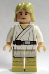 LEGO® Minifigurák Luke Skywalker - Hosszú Haj, Fehér Köpeny, Cserszínű Láb sw0176 (sw0176)
