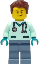 LEGO® Minifigurák Wildlife Rescue Veterinarian - Male, Light Aqua Scrubs, Sand Blue Legs, Reddish Brown Hair cty1304 (cty1304)