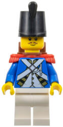 LEGO® Minifigurák Birodalmi katona IV - Férfi, Fekete Shako Kalap, Piros Epaulettes, Vörösesbarna bajusz, Hátizsák pi193 (pi193)