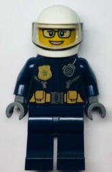 LEGO® Minifigurák Police - City Motorcyclist Female, Leather Jacket with Gold Badge and Utility Belt, White Helmet, Tr cty1363 (cty1363)