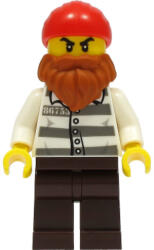 LEGO® Minifigurák Police - Jail Prisoner 86753 Prison Stripes, Dark Brown Legs, Red Head Wrap, Dark Orange Beard cty1310 (cty1310)