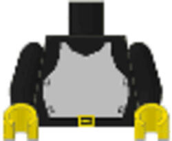 LEGO® Alkatrészek (Pick a Brick) Fekete Castle Minifig Torzó, Kar, Kéz 973p40c01 (973p40c01)