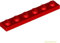 LEGO® Alkatrészek (Pick a Brick) Piros 1X6 Lapos Elem 366621 (366621)