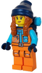 LEGO® Minifigurák Arctic Explorer - Female, Orange Jacket, Dark Orange Braids with Dark Blue Beanie, Freckles, Backpac cty1614 (cty1614)