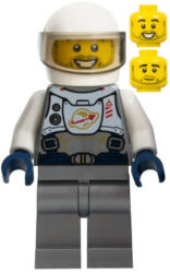 LEGO® Minifigurák Astronaut - Male, Flat Silver Spacesuit with Harness and White Panel with Classic Space Logo, Stubbl twn400 (twn400)