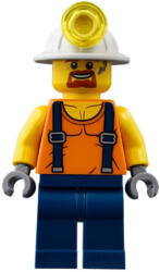 LEGO® Minifigurák Miner - Shirt with Straps, Dark Blue Legs, Mining Helmet, Goatee and Moustache cty0884 (cty0884)