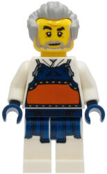 LEGO® Minifigurák Kendo Instructor - White Robe with Dark Blue and Dark Orange Bogu Armor, Light Bluish Gray Hair cty1241 (cty1241)