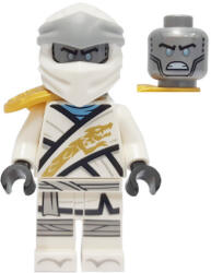 LEGO® Minifigurák Zane - Legacy, Pearl Gold Armor Shoulder Pad, Flat Silver Head njo670 (njo670)