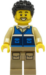 LEGO® Minifigurák Wildlife Rescue Worker - Male, Blue Vest with 'RESCUE' Pattern on Back, Dark Tan Legs with Pockets, cty1306 (cty1306)