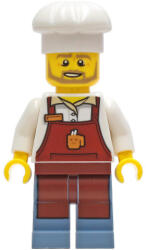 LEGO® Minifigurák Baker - Male, Reddish Brown Apron with Cup and Name Tag, White Chef Toque cty1268 (cty1268)