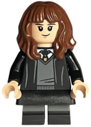 LEGO® Minifigurák Hermione Granger - Hogwarts Robe, Black Tie, Skirt, and Short Legs with Dark Bluish Gray Stripes hp378 (hp378)