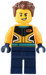 LEGO® Minifigurák Custom Car Garage Driver - Male, Bright Light Orange Racing Jacket, Dark Blue Legs, Reddish Brown Ha cty1536 (cty1536)