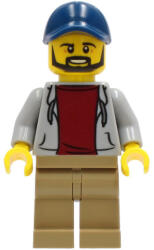 LEGO® Minifigurák Dad - Light Bluish Gray Hoodie with Dark Red Shirt, Dark Tan Legs, Dark Blue Cap cty1232 (cty1232)