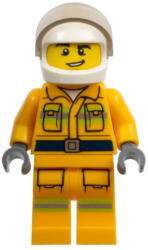 LEGO® Minifigurák Fire - Reflective Stripes, Bright Light Orange Suit, White Helmet, Crooked Grin cty1114 (cty1114)