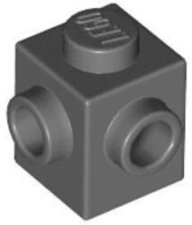 LEGO® Alkatrészek (Pick a Brick) Sötét Kékes-szürke 1x1 Kocka Kettő Oldalán Csatlakozóval 6332045 (6332045)