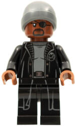 LEGO® Minifigurák Nick Fury - Sötét Kékesszürke Kötött Sapkával sh0758 (sh0758)