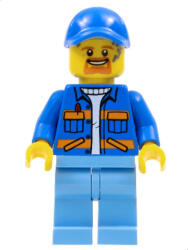 LEGO® Minifigurák Garbage Worker - Male, Blue Jacket with Diagonal Lower Pockets and Orange Stripes, Medium Blue Legs, cty0956 (cty0956)