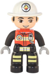 LEGO® DUPLO® Duplo Figure Lego Ville, Male Firefighter, Black Legs with Reflective Stripes, Red Vest with Silver 47394pb331 (47394pb331)