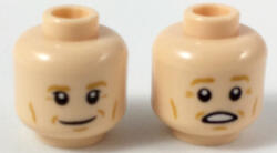 LEGO® Alkatrészek (Pick a Brick) Világos nugát minifigura fej, kétarcú (mosolygós/ijedt) 6238678 (6238678)