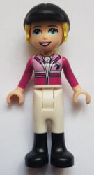 LEGO® Minifigurák Friends Stephanie - White Riding Pants, Magenta Jacket, Riding Helmet with Bright Light Yellow Ponyt frnd458 (frnd458)
