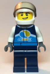LEGO® Minifigurák Race Car Driver, Male, Dark Blue 'Octan E' Race Jacket and Legs, White Helmet cty1110 (cty1110)