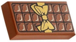 LEGO® Alkatrészek (Pick a Brick) Vörösesbarna 1x2 Csempe - Csokoládé Minta 6139435 (6139435)