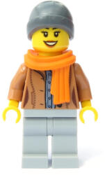 LEGO® Minifigurák Customer - Female, Medium Nougat Jacket, Scarf, Ski Beanie Hat cty1085 (cty1085)
