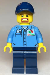 LEGO® Minifigurák Gas Station Worker - Medium Blue Shirt with 'Octan' Logo, Dark Blue Legs and Cap cty1119 (cty1119)
