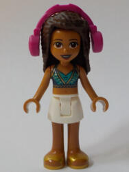 LEGO® Minifigurák Friends Andrea - White Skirt, Dark Blue Halter Top with Gold Trim, Headphones frnd383 (frnd383)