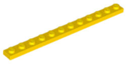 LEGO® Alkatrészek (Pick a Brick) Sárga 1X12 Hosszú Lapos Elem 4514844 (4514844)