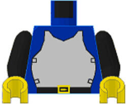 LEGO® Alkatrészek (Pick a Brick) Minifigura Felsőrész Páncélos felsőtest fekete karokkal, kék törzzsel 973p40C017 (973p40C017)
