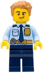 LEGO® Minifigurák Police - City Officer, rendőrtiszt nugát színű kócos hajjal cty1158 (cty1158)