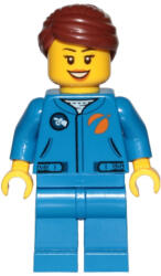 LEGO® Minifigurák Astronaut - Female, Blue Jumpsuit, Reddish Brown Hair Swept Back Into Bun, Open Mouth Smile cty1036 (cty1036)